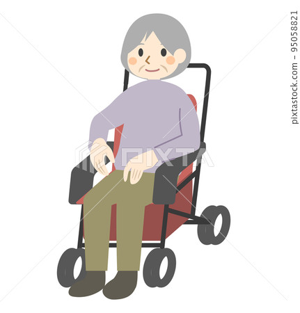 坐在一輛銀色汽車的老人 坐在一輛銀色汽車的老人 95058821
