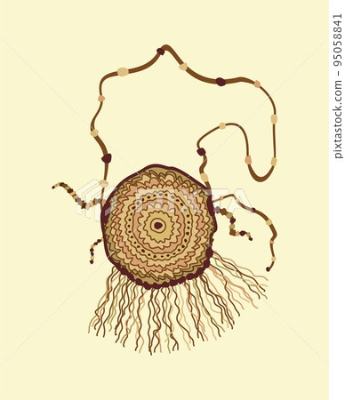 Vector isolated illustration of boho bag. Vector isolated illustration of boho bag. 95058841