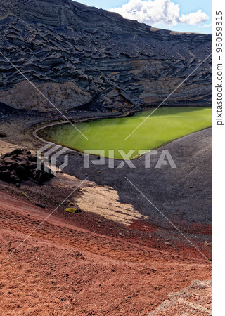 Green Lagoon - Lago de los Clicos - Lanzarote. Canary Islands Spain Green Lagoon - Lago de los Clicos - Lanzarote. Canary Islands Spain 95059315