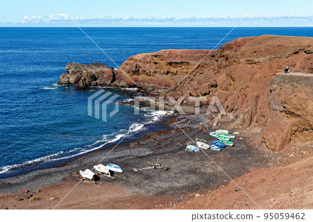 Atlantic View of Charco de los Clicos - Lanzarote. Canary Islands Spain Atlantic View of Charco de los Clicos - Lanzarote. Canary Islands Spain 95059462