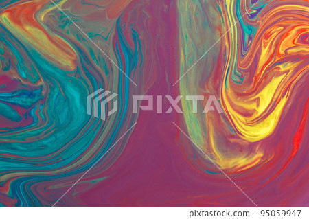 Abstract background from flowing colored liquid paints Abstract background from flowing colored liquid paints 95059947