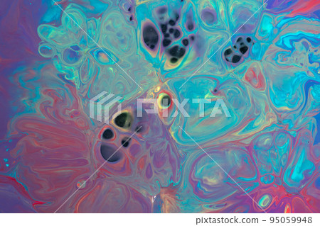 Abstract background from flowing colored liquid paints Abstract background from flowing colored liquid paints 95059948