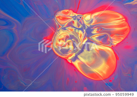 Abstract background from flowing colored liquid paints Abstract background from flowing colored liquid paints 95059949
