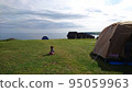 seaside campsite and baby 95059963