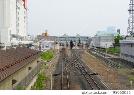 Kitami Station premises seen from a distance (Sekihoku Main Line) 95060085