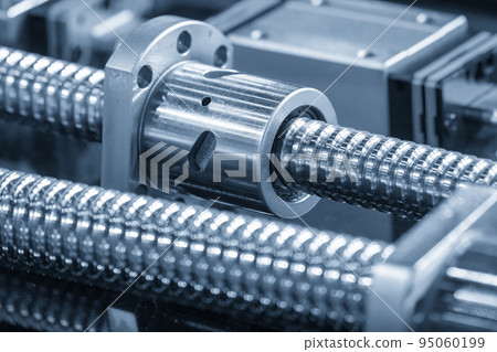 Closeup scene  assembly of spare parts  lead ball screw set. 95060199