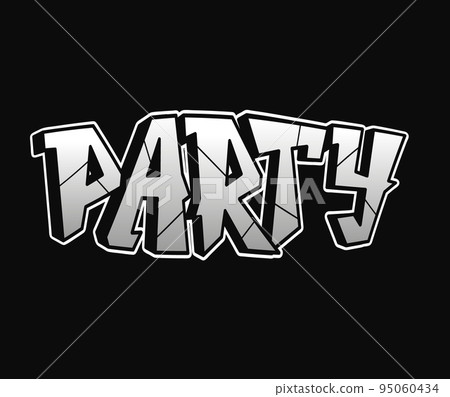 Party word trippy psychedelic graffiti style letters.Vector hand drawn doodle cartoon logo party illustration. Funny cool trippy letters, fashion, graffiti style print for t-shirt, poster concept Party word trippy psychedelic graffiti style letters.Vector hand drawn doodle cartoon logo party illustration. Funny cool trippy letters, fashion, graffiti style print for t-shirt, poster concept 95060434