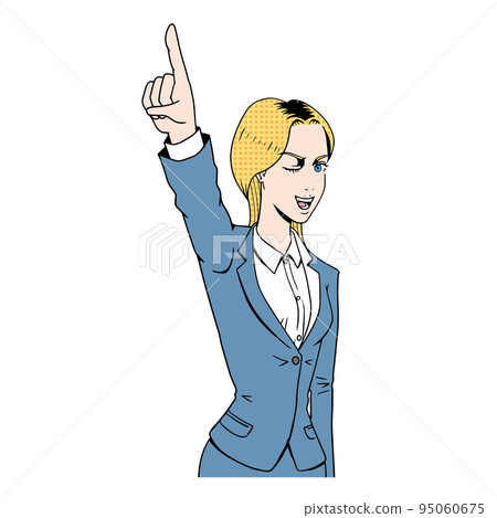 American comic touch pointing business woman American comic touch pointing business woman 95060675