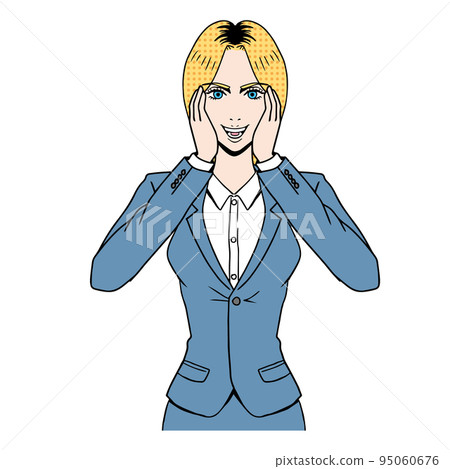 American comic touch shy business woman 95060676