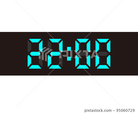 Digital number clock face vector illustration 22:00 95060729