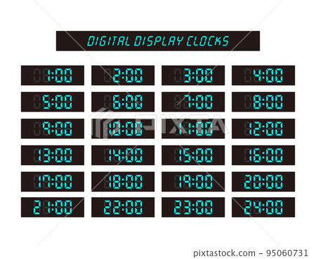 Digital number clock face vector illustration Digital number clock face vector illustration 95060731