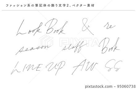Fashion cursive decorative letter 2, vector material 95060738