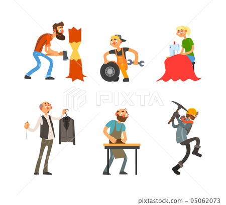 Man and Woman Character Engaged in Different Profession Wearing Uniform and Working Vector Set Man and Woman Character Engaged in Different Profession Wearing Uniform and Working Vector Set 95062073
