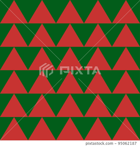 Seamless pattern with triangles. Red and green triangle pattern. Christmas trees or Scottish variant Seamless pattern with triangles. Red and green triangle pattern. Christmas trees or Scottish variant 95062187