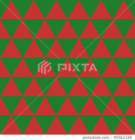 Seamless pattern with triangles. Red and green triangle pattern. Christmas trees or Scottish variant Seamless pattern with triangles. Red and green triangle pattern. Christmas trees or Scottish variant 95062188