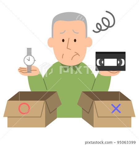 Senior man 2 who organizes and cleans up before life 95063399