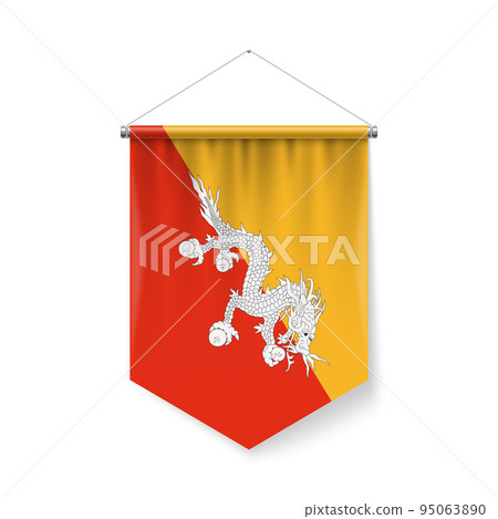 Pennant Flag Icon of Bhutan 95063890
