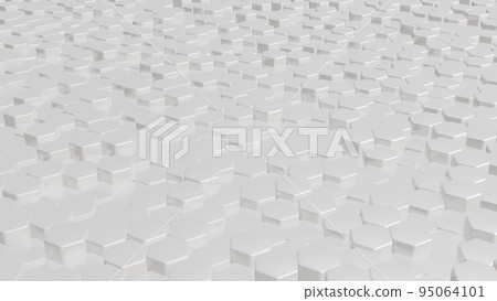 Abstract composition, white hexagonal forms, good for general backgrounds, 3D rendering Abstract composition, white hexagonal forms, good for general backgrounds, 3D rendering 95064101