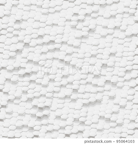 Abstract composition, white hexagonal forms, good for general backgrounds, 3D rendering, 1x1 Abstract composition, white hexagonal forms, good for general backgrounds, 3D rendering, 1x1 95064103