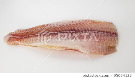 Fresh tilapia fillet isolated on white background. 95064122