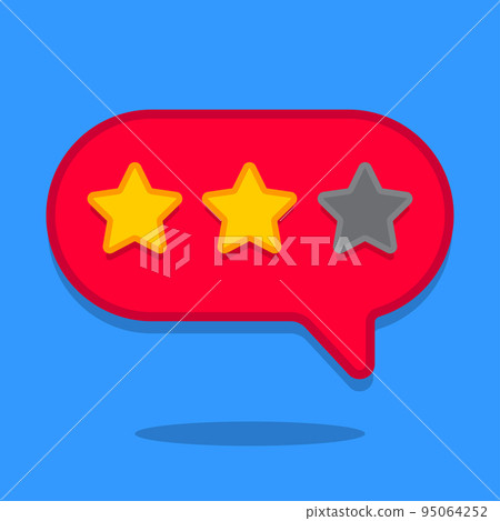 Three stars. Customer rating, reviews. Isolated on white background. Vector illustration Three stars. Customer rating, reviews. Isolated on white background. Vector illustration 95064252