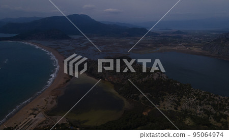 Iztuzu Beach view from Hill in Dalyan of Turkey Iztuzu Beach view from Hill in Dalyan of Turkey 95064974