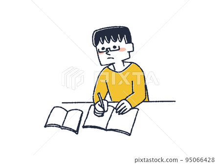 A man studying illustration about obtaining qualifications 95066428