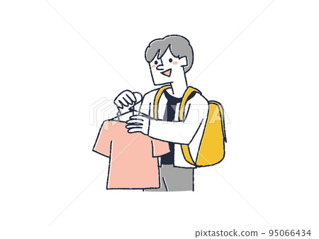 A young man who came shopping for clothes How each of them spends their holidays 95066434