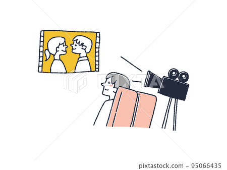 A young man watching a movie How each person spends their holidays 95066435