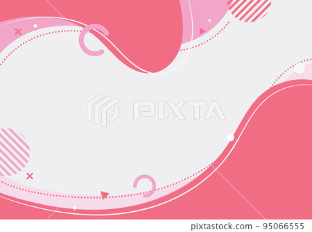 Abstract modern template pink organic dynamic shapes elements compositions of colored spots and lines on white background 95066555