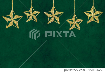Background material green glittering stars gold Background material green glittering stars gold 95066622