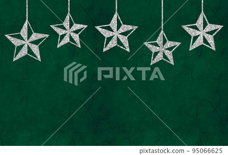 Background material green sparkling stars silver 95066625