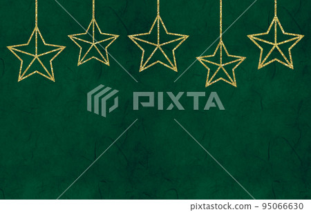Background material green glittering star decoration gold 95066630