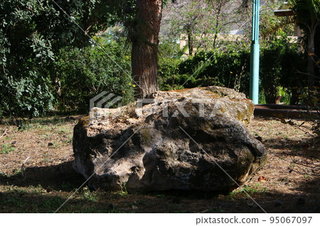 Stones in a city park on the Mediterranean coast in Israel. Stones in a city park on the Mediterranean coast in Israel. 95067097