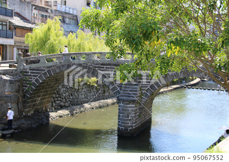 Distant view of Megane Bridge in Nagasaki 95067552