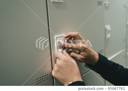 Office workers in lockers and suits 95067761