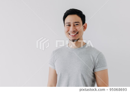 Warm smile face of kind man isolated on white background. Concept of happiness. Warm smile face of kind man isolated on white background. Concept of happiness. 95068693