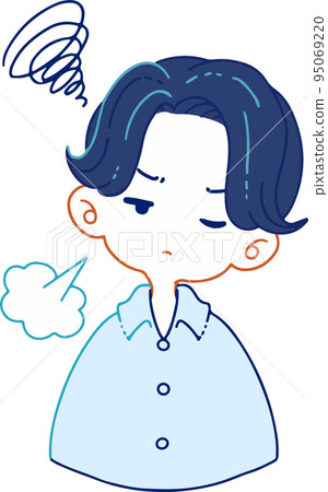 一個厭惡和嘆息的人的矢量圖解 95069220