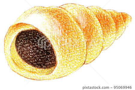 Colored pencil drawing one point of chocolate cornet 95069946