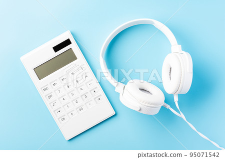 headphones and calculator headphones and calculator 95071542