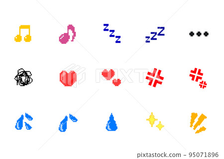 Pixel art emotion icon set 1 Pixel art emotion icon set 1 95071896