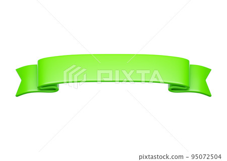 3d label ribbon. Glossy green blank plastic banner for advertisment, promo and decoration elements. High quality isolated render 3d label ribbon. Glossy green blank plastic banner for advertisment, promo and decoration elements. High quality isolated render 95072504