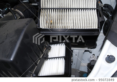 Car engine (gasoline) air cleaner replacement (2 years: 20,000 km use vs. new) 95072849