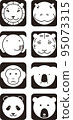Animal face icon (black and white) 95073315