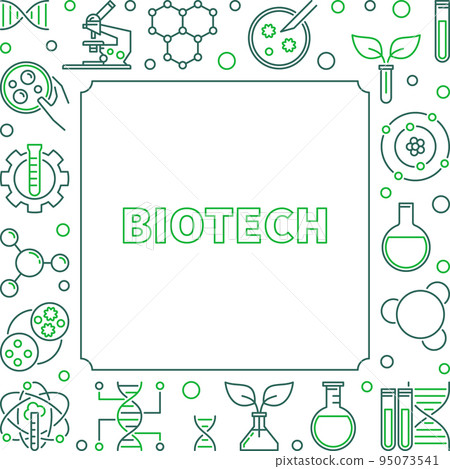 Vector Biotech concept square outline frame or illustration 95073541