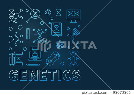 Genetics vector square minimal outline blue design element Genetics vector square minimal outline blue design element 95073565