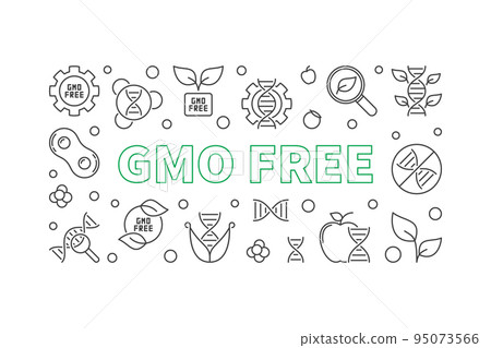 GMO Free vector concept outline horizontal illustration GMO Free vector concept outline horizontal illustration 95073566
