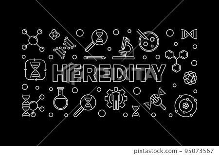 Heredity banner in outline style. Vector linear illustration Heredity banner in outline style. Vector linear illustration 95073567