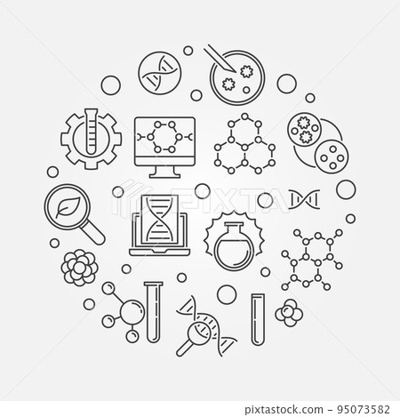 Biological Engineering vector round minimal line illustration Biological Engineering vector round minimal line illustration 95073582