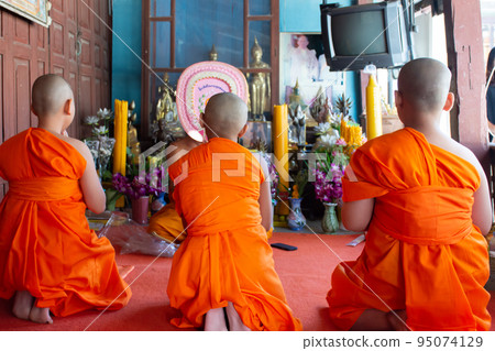Ordain become a novice monk or little neophyte 95074129